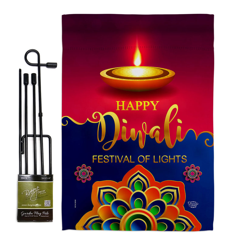 Ensemble de drapeaux en polyester 19 x 13 po Deepawali