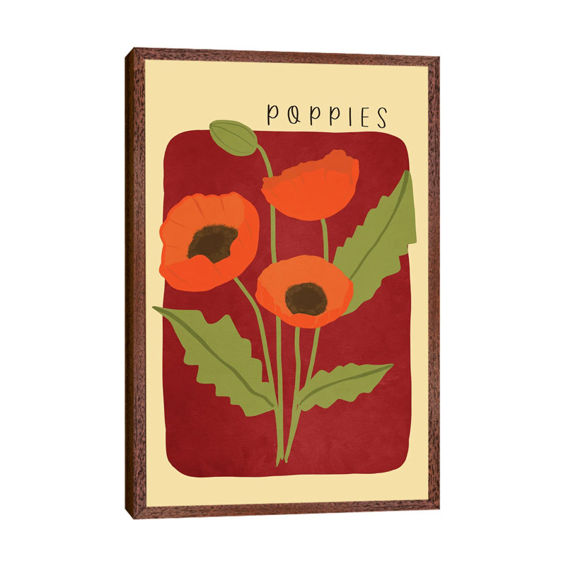 Poppies by Viviana Gonzalez - Gallery-Wrapped Canvas Giclée on Canvas, 66.04 cm H x 45.72 cm W, Classic Wood Framed