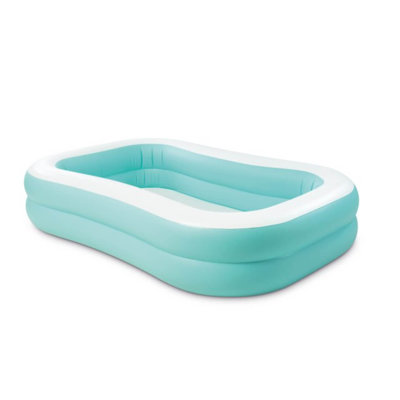 Intex: piscine familiale gonflable Aqua Swim Center - 90 x 60 x 19 po, piscine pour enfants Splash & Wade, bouchon de 159 gallons, parois latérales larges, jeu d'eau extérieur, enfants de 3 ans et plus