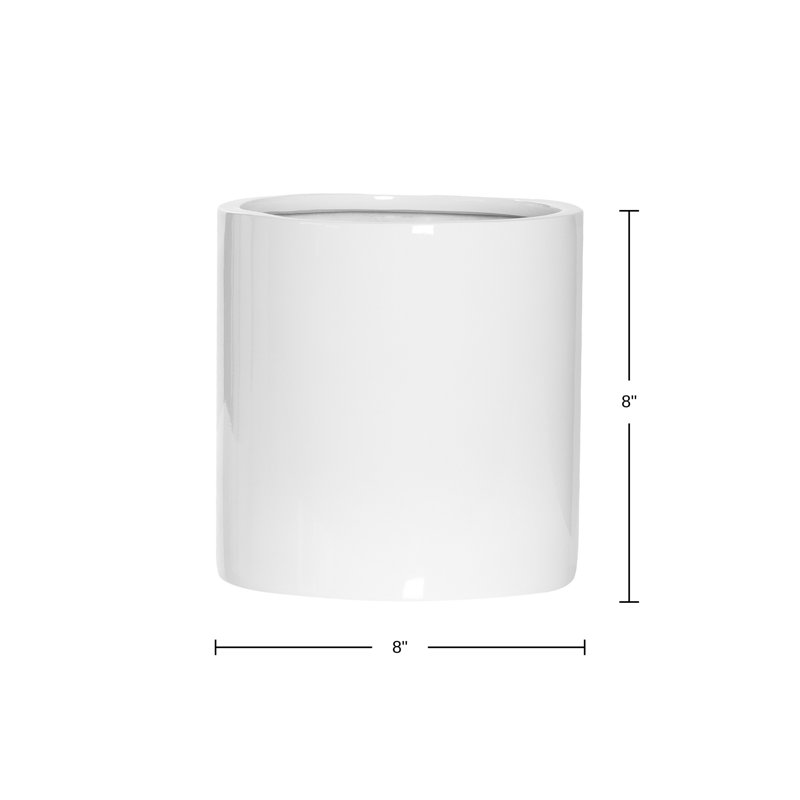 Outdoor White Fiberstone Pot