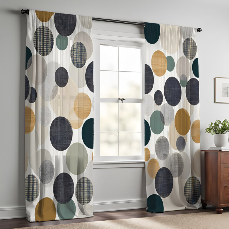 Paire de rideaux semi-transparents en polyester Edilmar, L 40 po x L 61 po