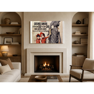 A La Place Clichy Paris 1890s - Belle Époque Vintage Fashion Poster Wall Art - Canvas Wall Art