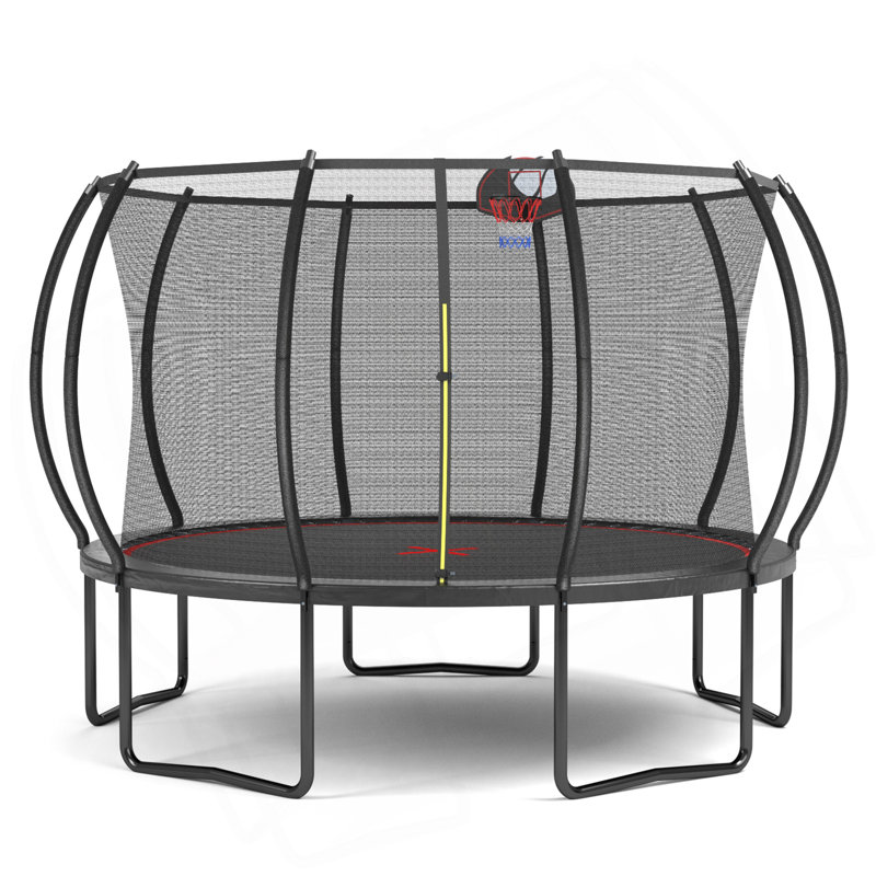 12FT Trampoline Pumpkin- Black Red