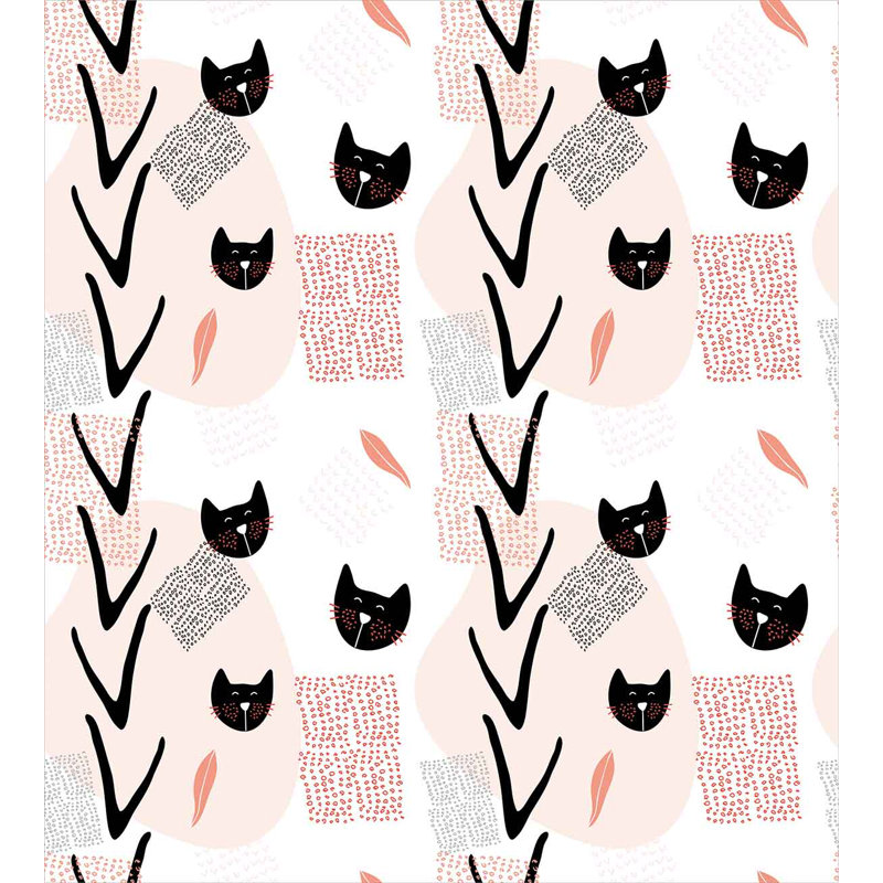 Queen Size Cute Cat Faces Duvet Cover Set
