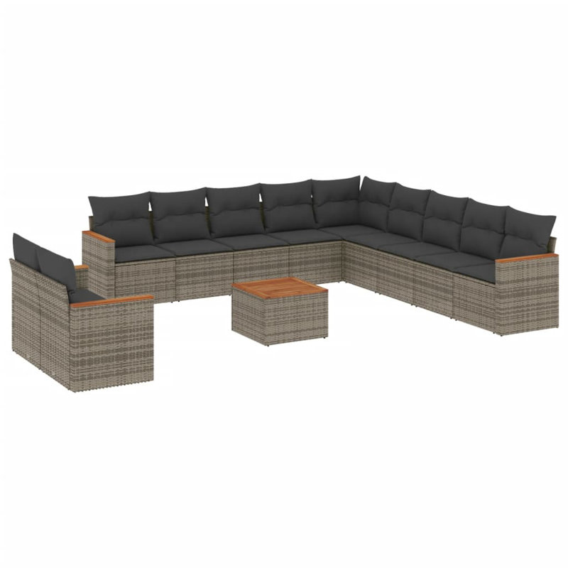 Vidaxl Garden Sofa Set Grey, Dark Grey