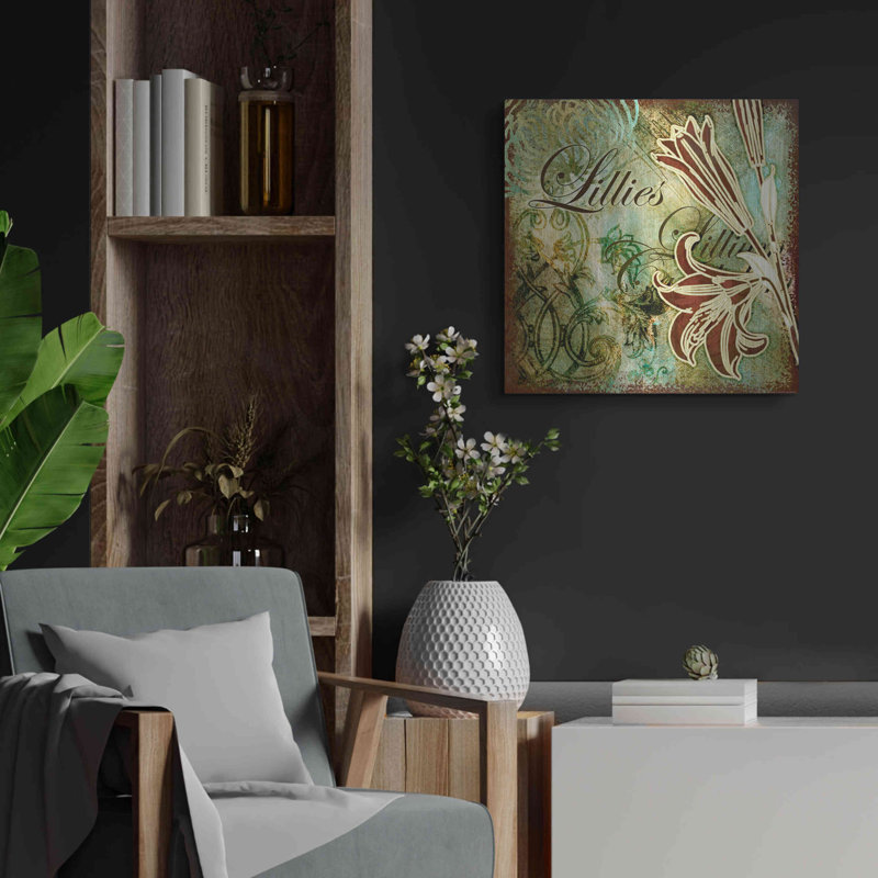 Lark Manor ™ «Lilies 1» par Viv Eisner, art mural en métal, H 24 po x l 24 po
