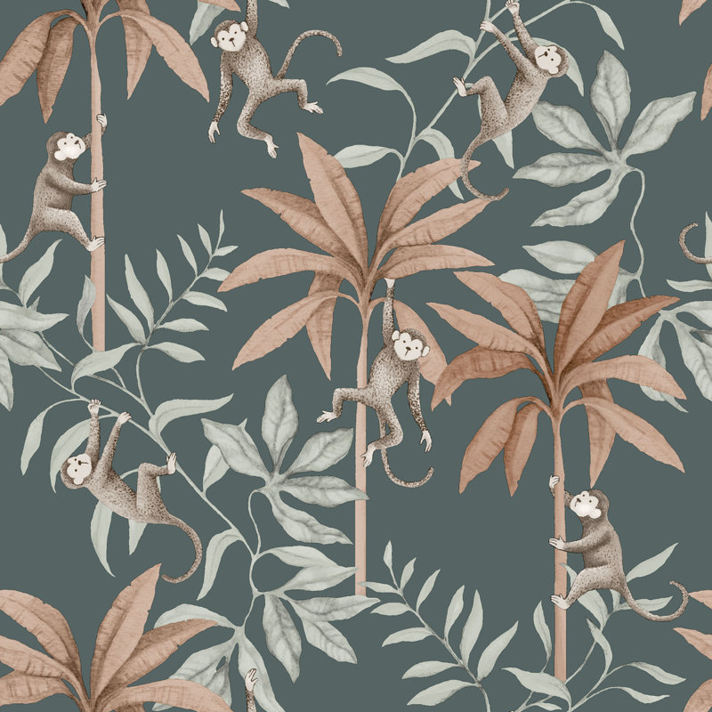 Boråstapeter Jungle Friends Wallpaper, Blue