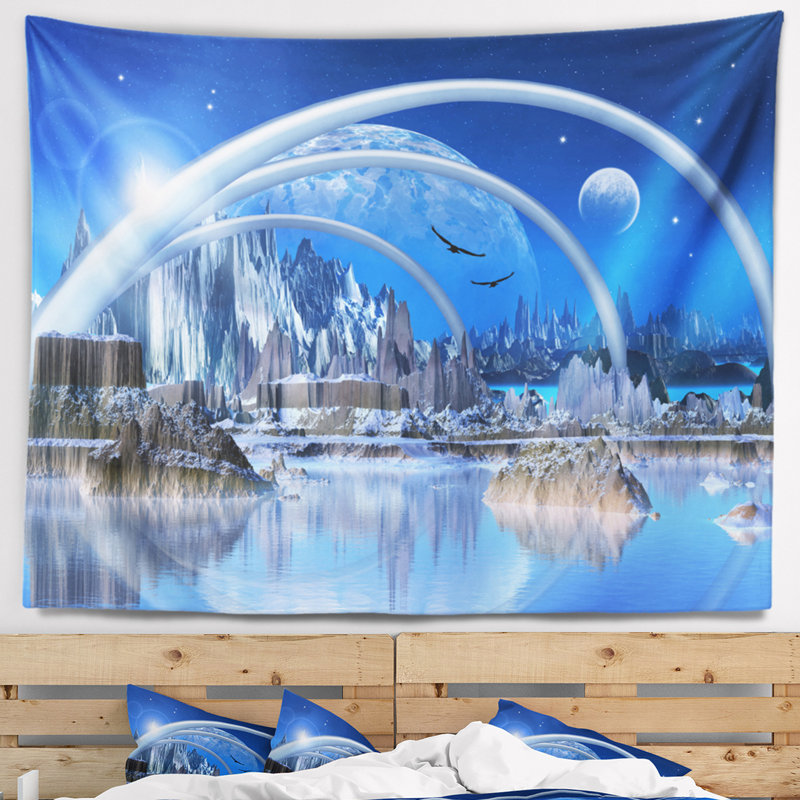 Tapisserie paysage de polyester avec accessoires suspendus inclus, H 50 po x l 60 po