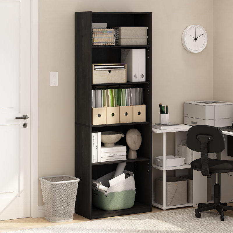 181.41cm H x 62.99cm W Etagere Bookcase, Dark Walnut
