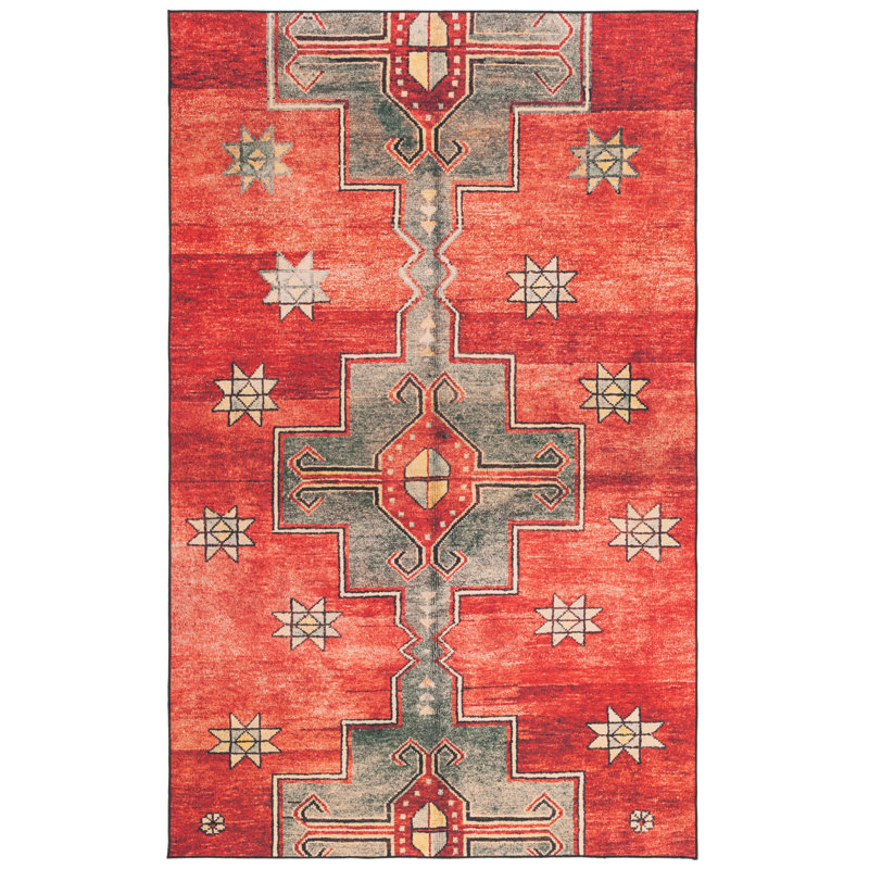 Danna Tucson Machine Washable Southwestern Indoor/Outdoor Rug, Runner 2'6" x 8'