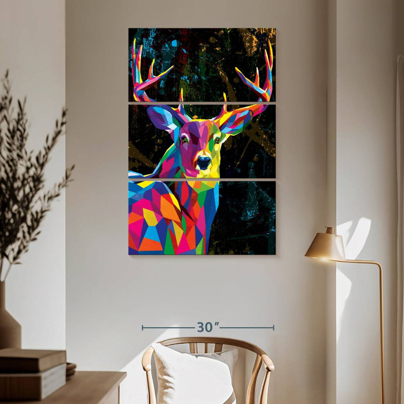 Buck de couleur géométrique Brampt, H 65 po x l 42 po