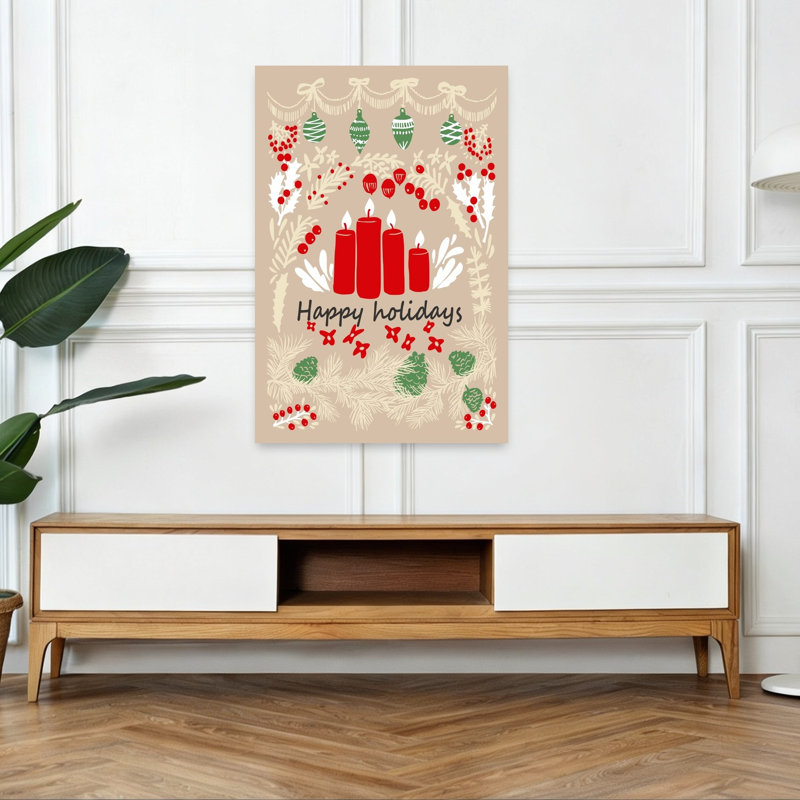 Joyeuses fêtes Evergreen, 48" H x 32" W