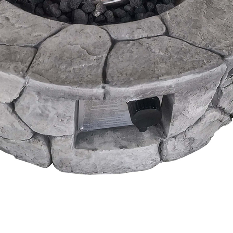 9'' H X 28'' W Fiber Reinforced Concrete Outdoor Fire Pit, Gray