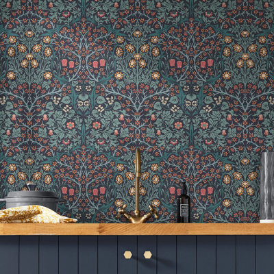 William Morris At Home Blackthorn Floral Wallpaper