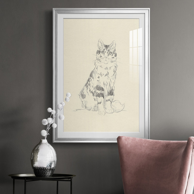 " House Cat III ", Silver, 30.5" H x 22.5" W x 1" D