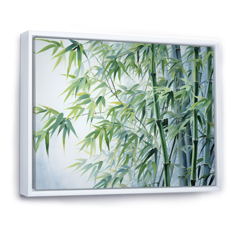 Bamboo Romantic Dream V, reproduction d'art sur toile, Cadre flottant blanc, H 30 po x l 40 po x P 1,5 po