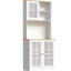 Grande armoire de cuisine de comptoir, armoire de rangement autoportante avec huche, portes en verre et tablettes réglables-1308786664