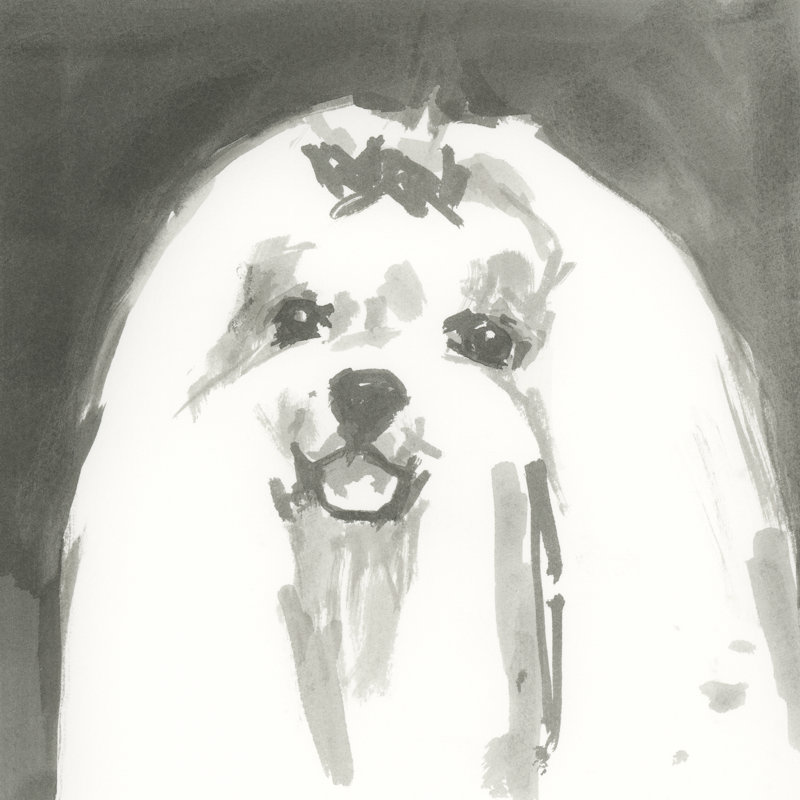 A Very Neutral Modern Dog IX by Cartissi - Wrapped Canvas Painting, 30cm H x 30cm W x 3.8cm D