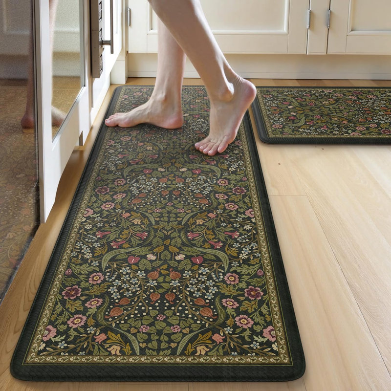 Kitchen Mats Cushioned Anti Fatigue,2 Piece,Green