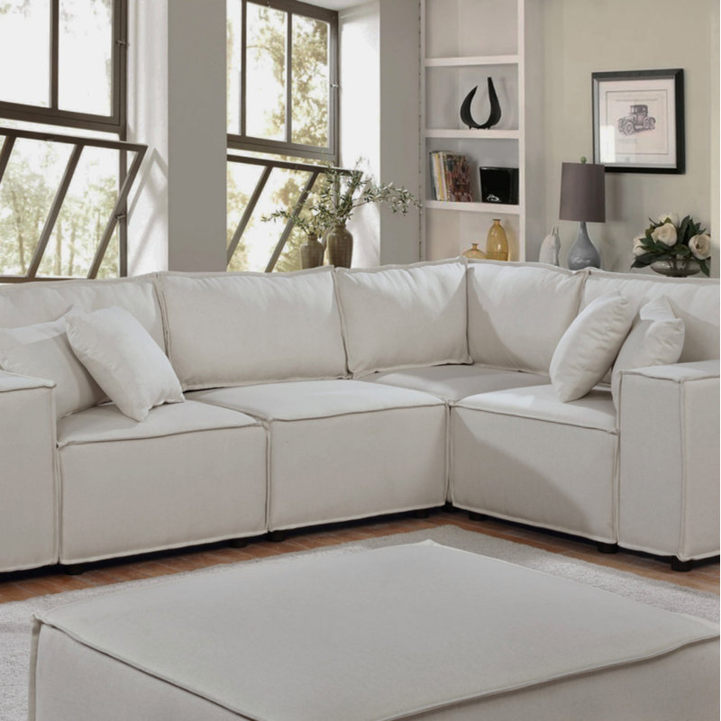 Canapé modulaire de 99 po avec repose-pieds