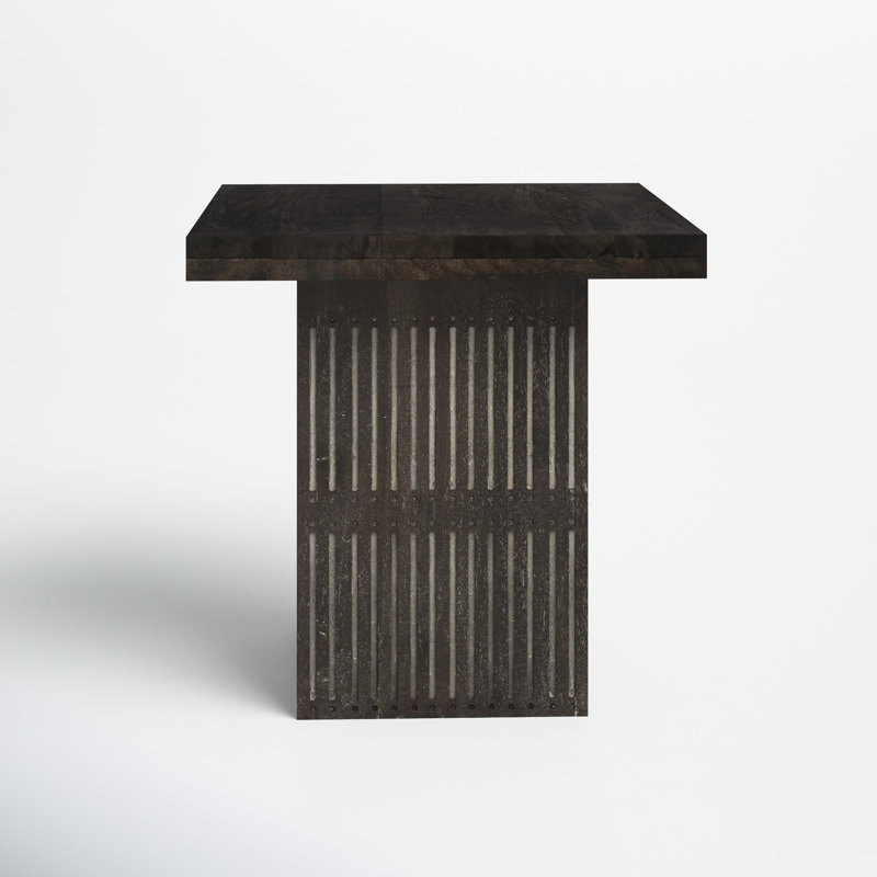 Isona Solid Wood End Table, Antique Brown