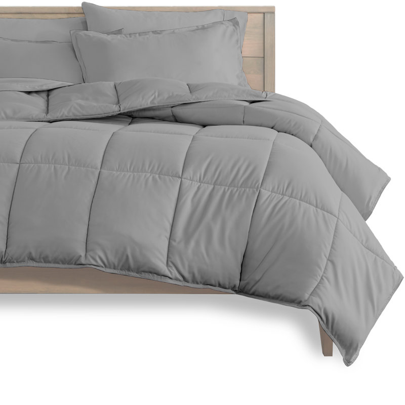 Modern & Contemporary Comforter, Light Gray/Light Gray, Twin Comforter + Pillowcases