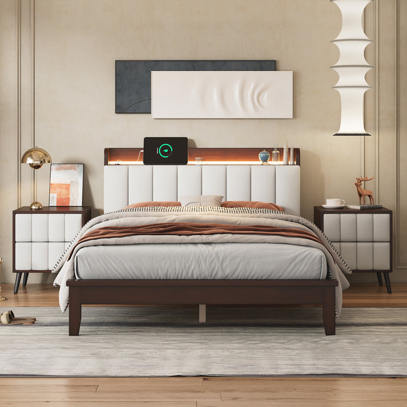 Gabryal Piece Bedroom Set, Walnut, Full / Double