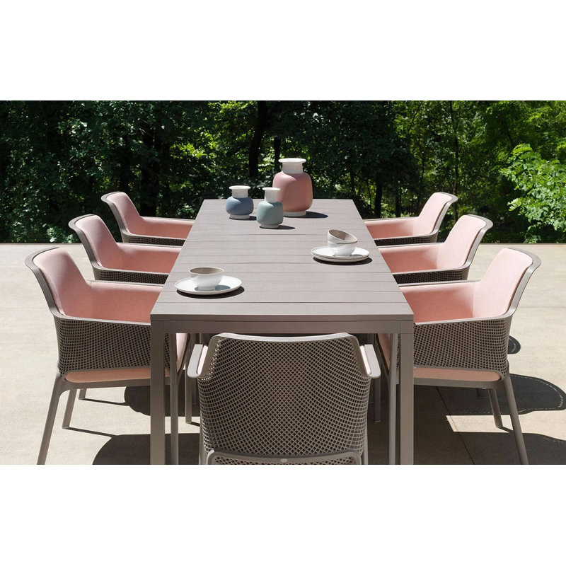 Rio Outdoor 9 - Piece Dining Set, 30" H x 33.5" W x 82.7"L, 8, Tortora/Tobacco