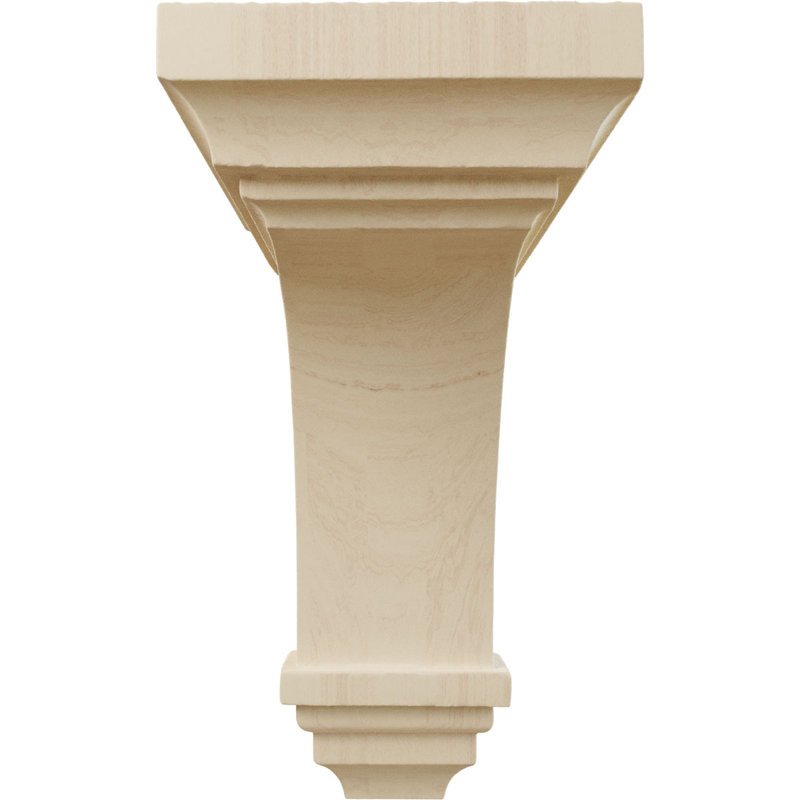 Small Jefferson Hand-Carved Rubberwood Corbel, 4" x 8"