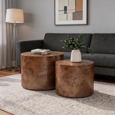 Ensemble de 2 tables basses Modern Burl