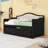 Twin Wooden Daybed with Trundle and Tufted and 2 Drawers-1613181788