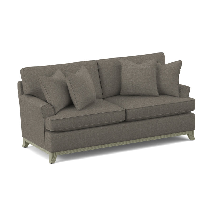 Oaks Way 84" Flared Arm Sofa with Reversible Cushions, Innerspring Mattress, Green Performance Fabric; 0851-54