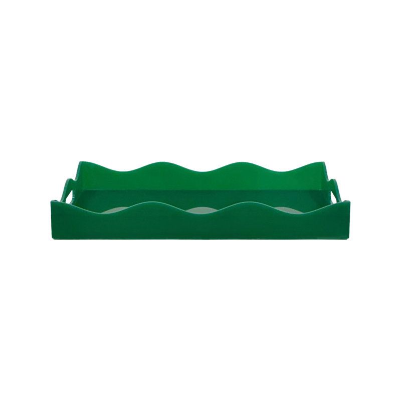 Spangle Scalloped Tray Green, Green