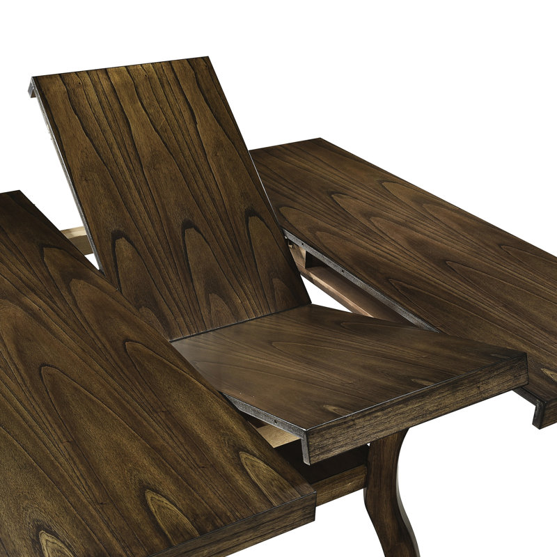 Mobilier de salle à manger 5 pièces transitionnel - table en bois et 4 chaises avec revêtement de qualité brun 4 feuilles