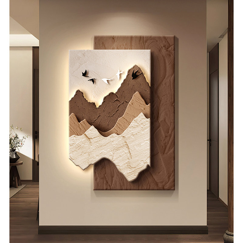 Décoration murale moderne en grès minimaliste à DEL, H 59,06 po x l 39,37 po x P 1,57 po
