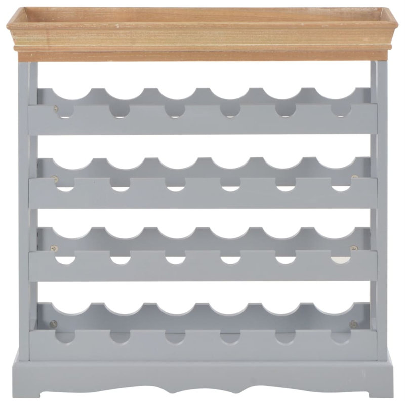 Porte-bouteilles de vin avec plateau supérieur, Gris
