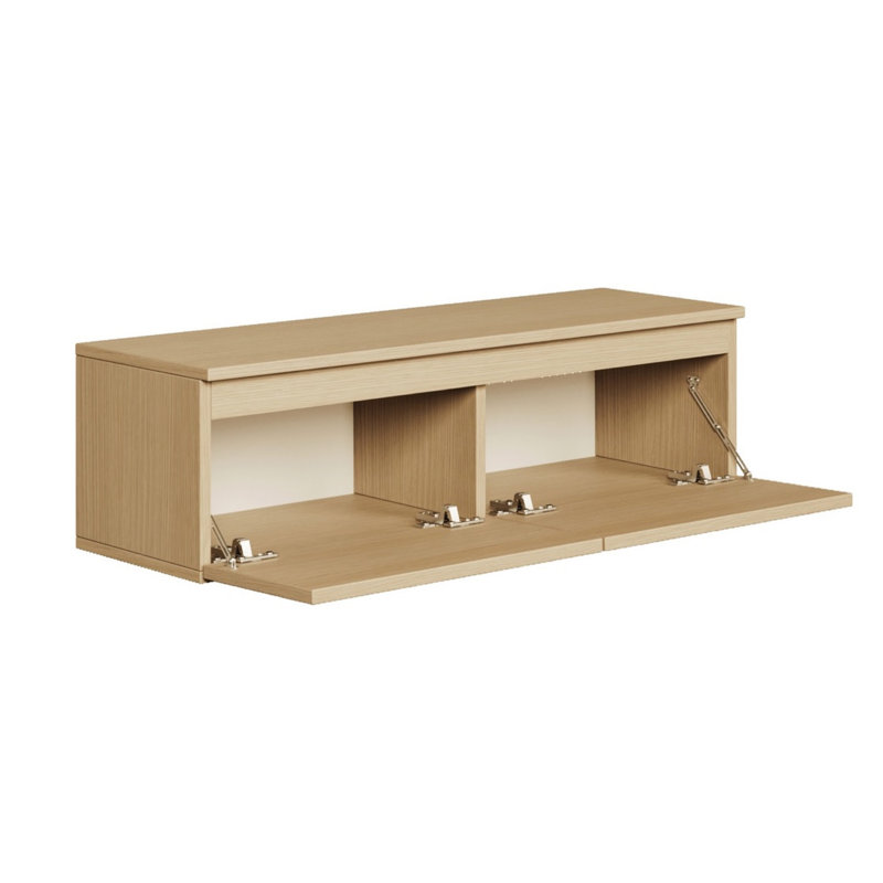Syvanna Wall-Mounted TV Cabinet, 28.4cm H x 100cm L x 31.8cm W, Oak