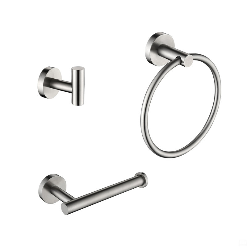 Ensemble de quincaillerie de salle de bain 3 pièces, Nickel brossé