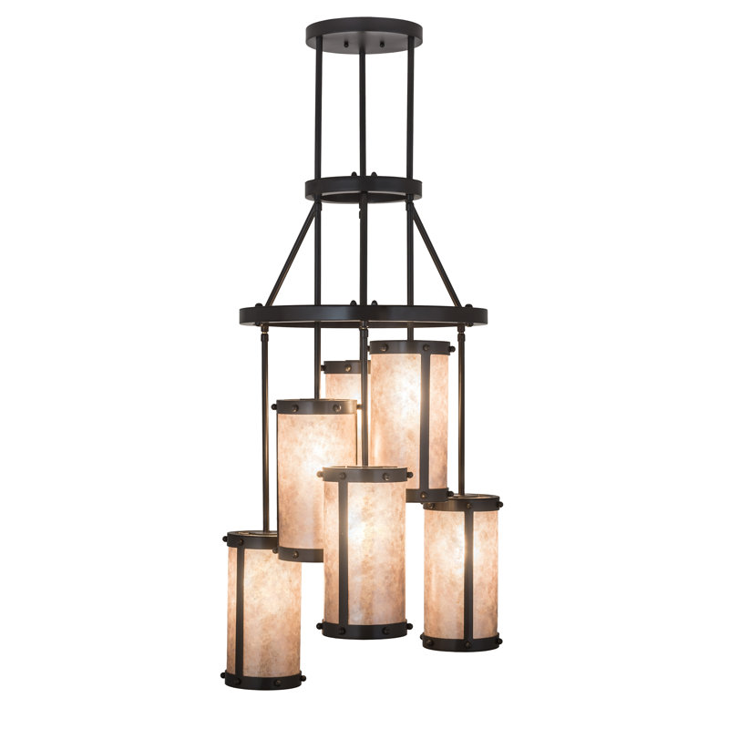 Lustre géomatique à 6 lumières