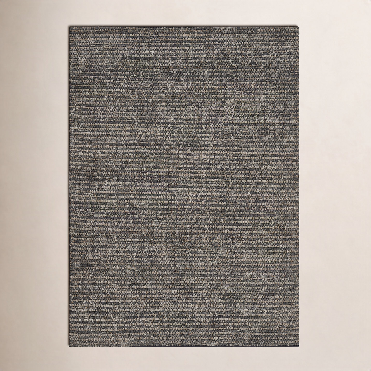 Asta Gray Hand-Woven Wool Rug, Rectangle 5' x 7'