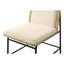 Contemporain de 2 chaises rembourrées beiges avec dossier solide et pieds en métal noir, bois de chêne naturel pour une salle à manger éclectique, profondeur d'assise moderne de 17,7 po - finition fonctionnelle