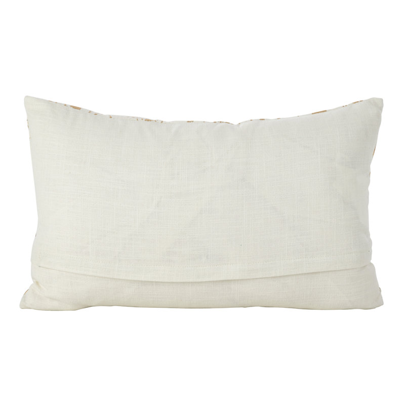 Silver Distressed Foil Print Cotton Pillow Cover