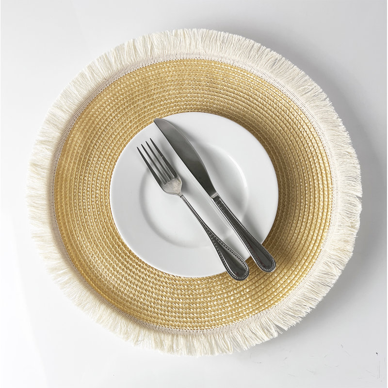 Ensemble de napperons 6 pièces Alizee, Beige / blanc