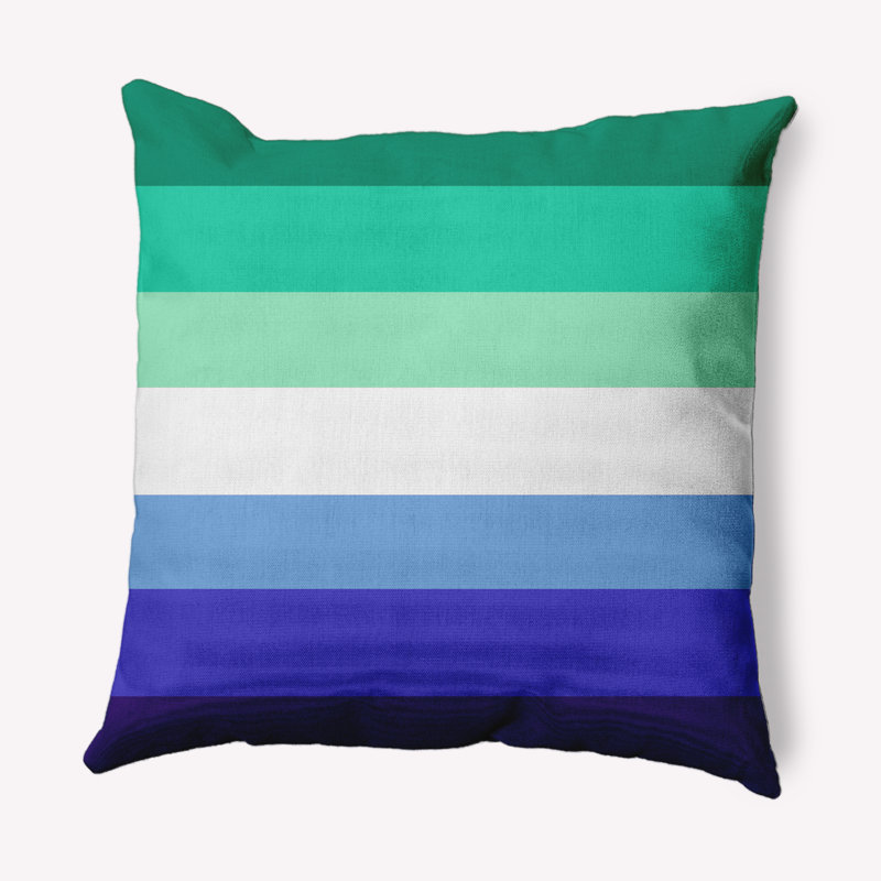 Coussin extérieur Demi Girl, 18 po x 18 po, Vert et bleu