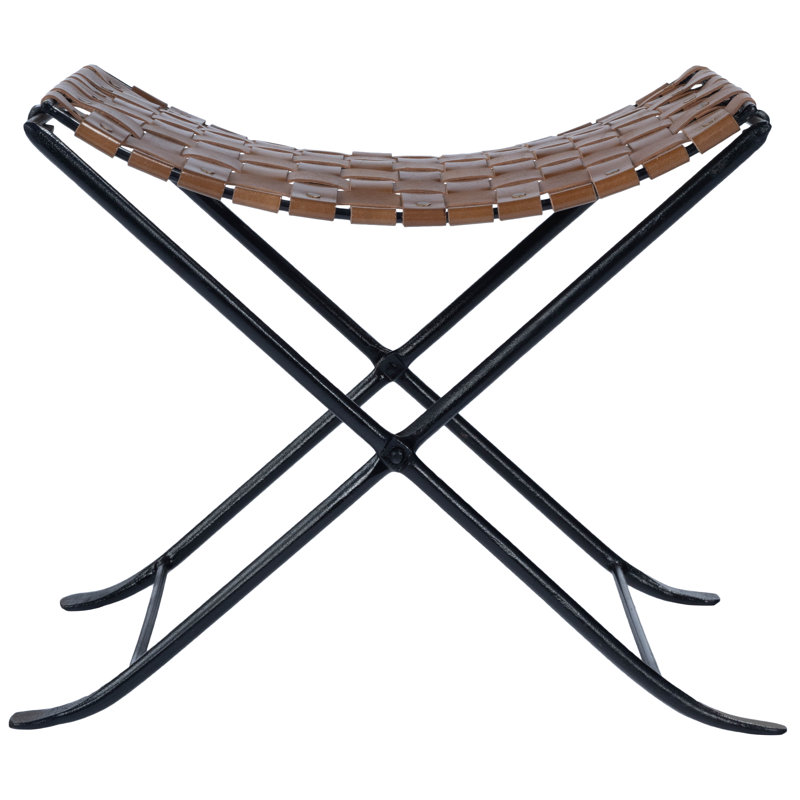 Karma Woven Leather Stool