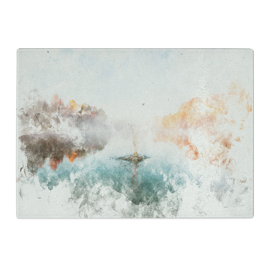Tempered Glass Lake Splash Chopping Board