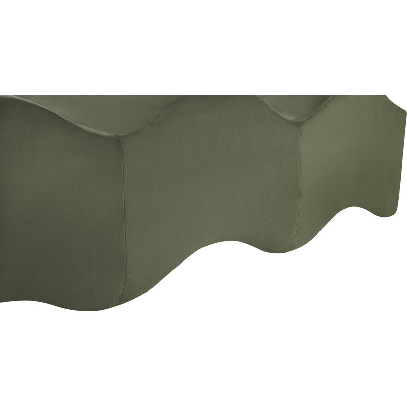 Banc en velours Leavon, Velours vert