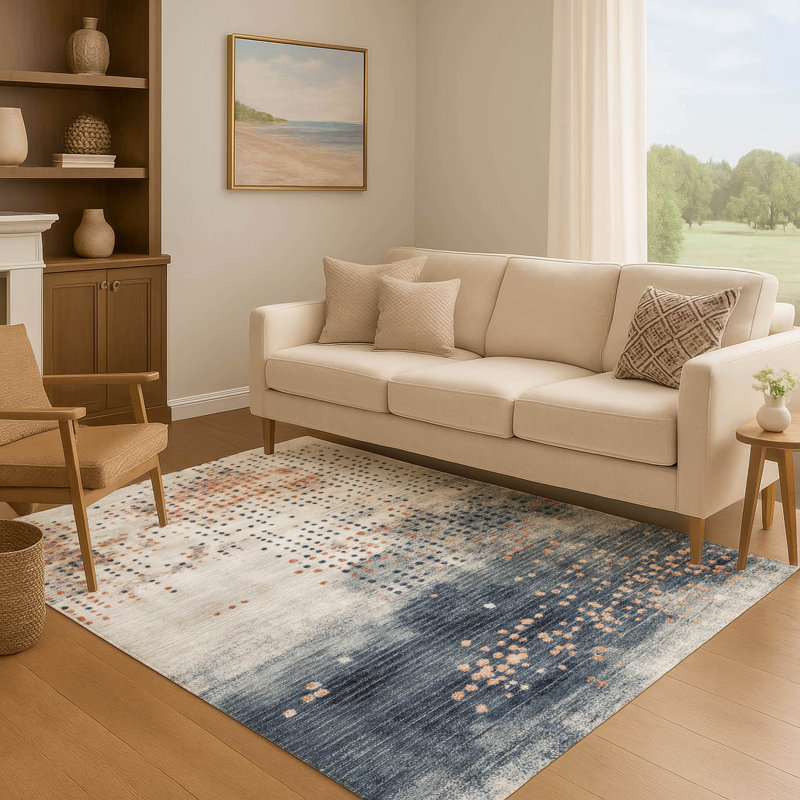 Tapis géométrique de qualité supérieure lavable à la machine Mouton, Rectangle 2 pi 6 po x 3 pi 10 po