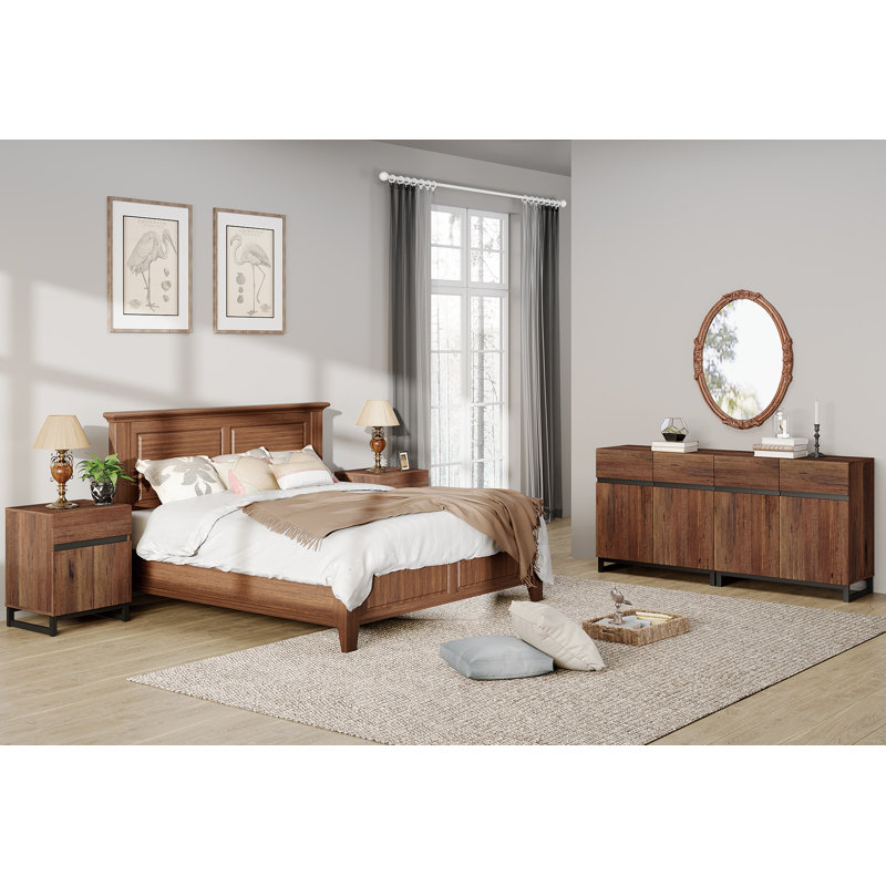 Ensemble de 3 armoires de rangement Millwood Pines Modern, Brun