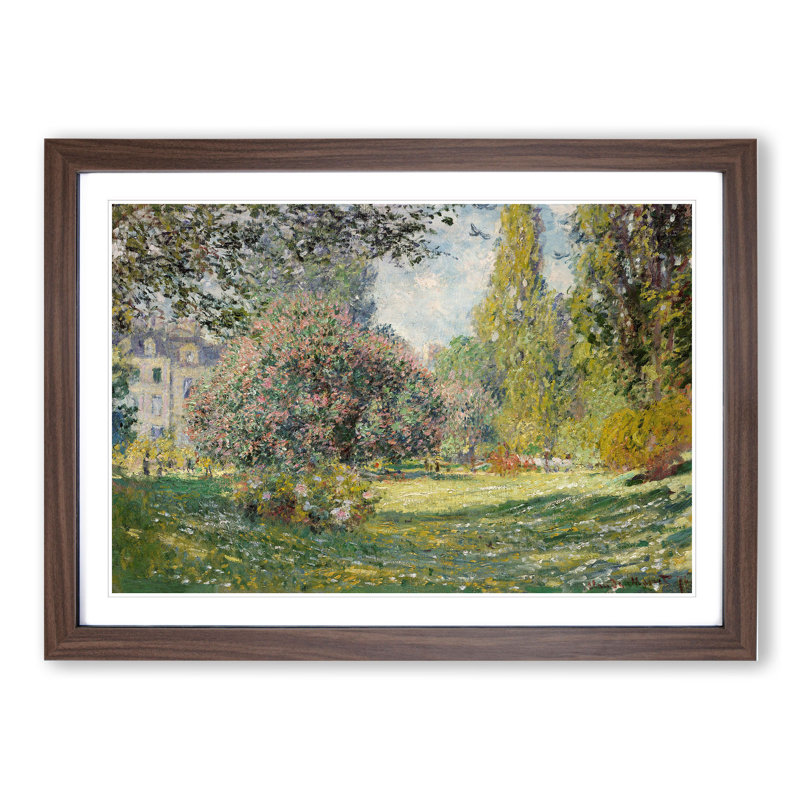 The Parc Monceau Vol.2 by Claude Monet - Picture Frame Painting on MDF, 36cm H x 48cm W x 2cm D, Walnut Framed
